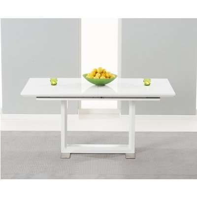 Bianco 160cm White High Gloss Extending Dining Table