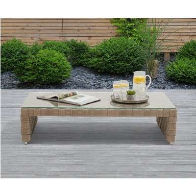 Cardinal Taupe and Brown Rattan Wicker Garden Coffee Table