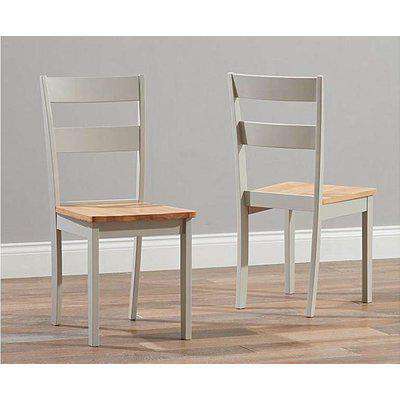 Chiltern Oak and Grey Dining Chairs with Fabric Seats - Grey