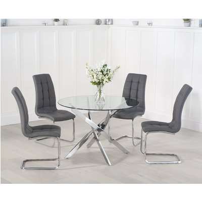 Denver 110cm Glass Dining Table with Lorin Chairs