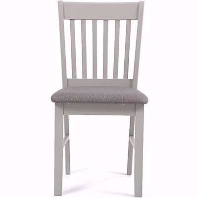 Ex-display Set of FOUR Amalfi Oak and Grey Dining Chairs With Grey Fabric Seats