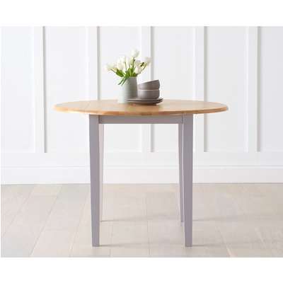 Genoa Oak and Grey Painted 100cm Drop Leaf Extending Dining Table