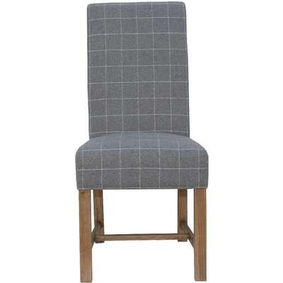 Kira Checked Grey Chairs - Grey, 2 Chairs