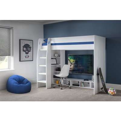 Nebulo Gaming Bed with Desk in White