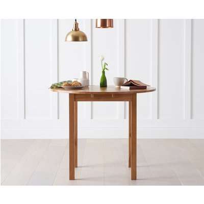 Oxford 70cm Solid Oak Extending Dining Table with Oscar Square Leg Faux Leather Chairs