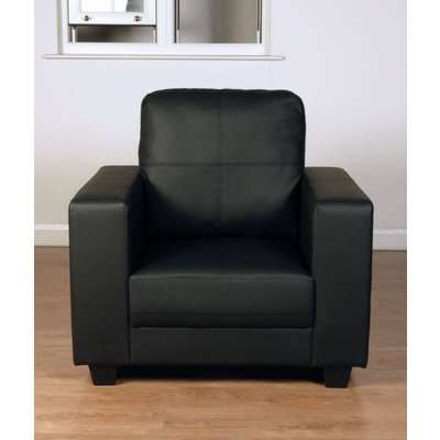 Queensway Black Faux Leather Armchair