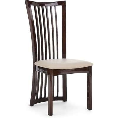 Reni Solid Wood and Leather Dining Chairs - Cream