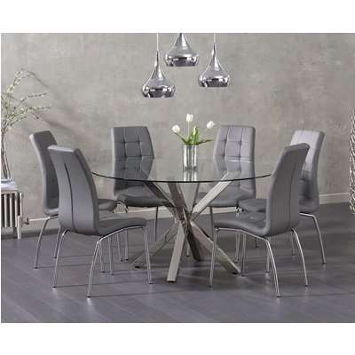 Rio Round Glass Dining Table with Calgary Chairs