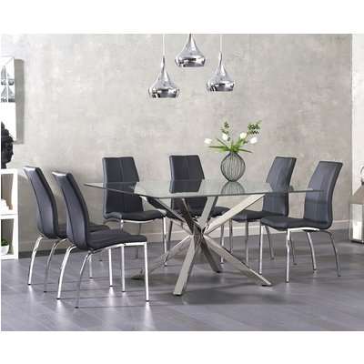 Rio Square Glass Dining Table with Cavello Chairs