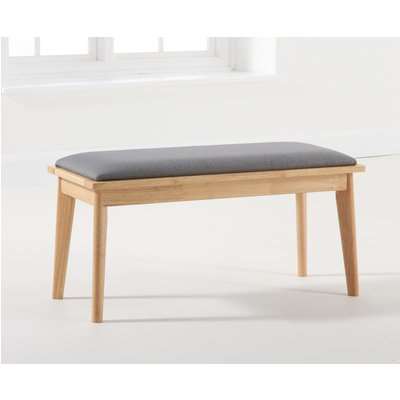 Sacha Grey and Oak Large Dining Bench