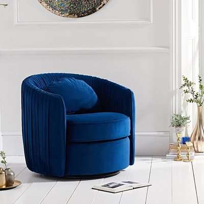 Sarah Blue Velvet Swivel Chair