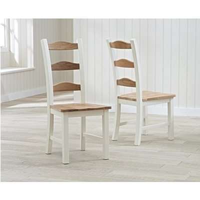 Somerset Oak and Cream Dining Chairs - Cream
