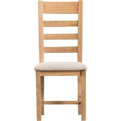 Sydney Upholstered Ladder Back Dining Chairs - Oak