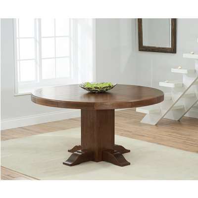 Torino 150cm Dark Oak Round Pedestal Dining Table