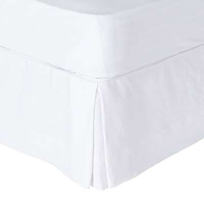 Bed Valance 100% Linen - Single  - White