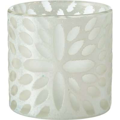 Bukva Glass Candle Holder - White