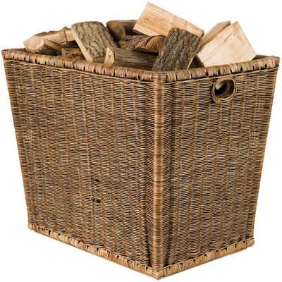 Burley Log Rattan Storage Basket - Brown