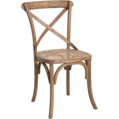 Camargue Chair - Weathered Oak and Leather Seat Pad - Aged Tobacco Leather