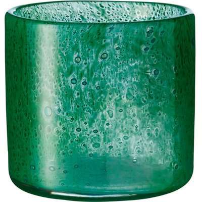 Dappled Glass Candle Holder - Green