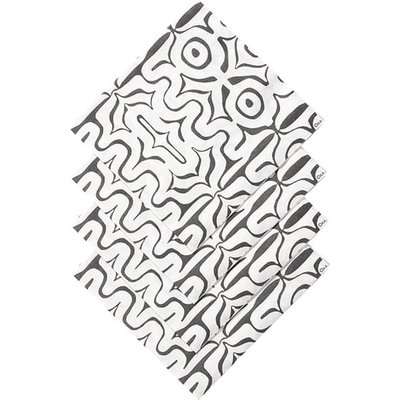 Maze Print Paper Napkins Set of Twenty - Charcoal Brown