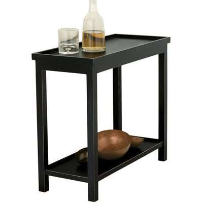 Narrow Jet Side Table, Rubbed Black
