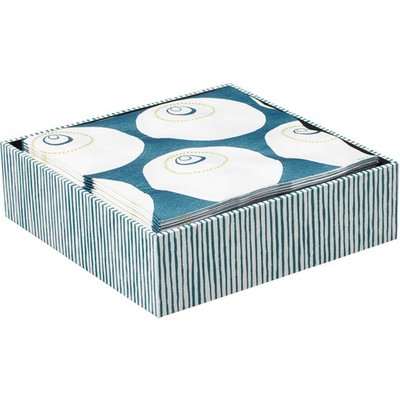 Set of Forty Maru Paper Napkins and Box - Blue
