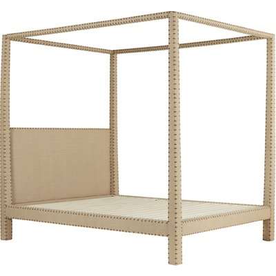 Zamindar Four Poster Bed, King With Mattress - Natural