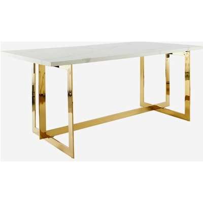 Andrew Martin Sienna Dining Table White Gold