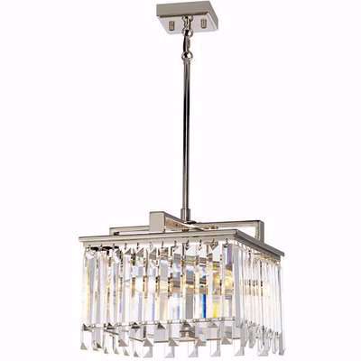 Elstead Aries 4 Light Chandelier Polished Nickel Plated With K5 Glass Crystals / Large
