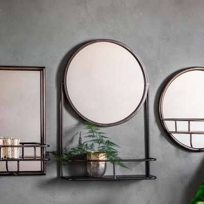Gallery Direct Industrial Emerson Mirror with Shelf | Outlet