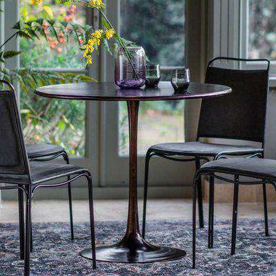 Gallery Direct Kinnitty Brown Round 4 Seater Dining Table