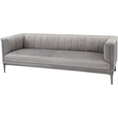 Libra Belgravia Grey Three Seater Ribbed Sofa
