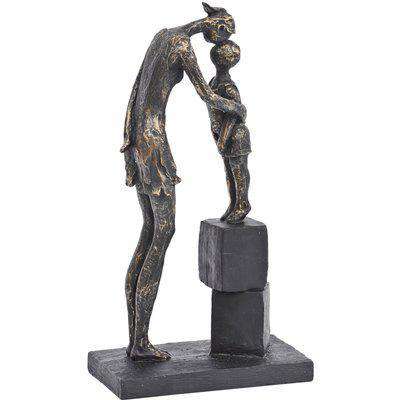 Libra Mother And Child On Blocks Sculpture Antique Bronze