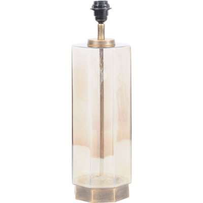 Libra Occtaine Octangonal Brown Glass Table Lamp (Base Only) E27 60W 16" Shade