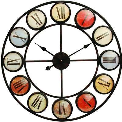 Smarty Iron Clock Roman Numerals Coloured Domed Glass | Outlet