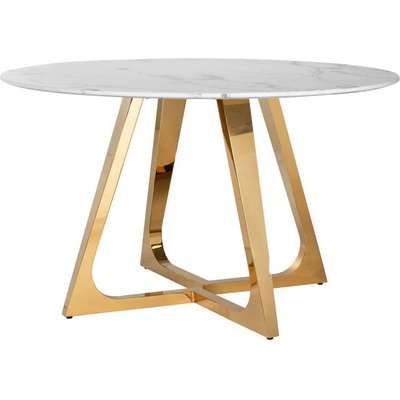 Richmond Dynasty Gold And White Round 4 Seater Dining Table