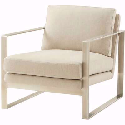 TA Studio Bower Club Chair Kendal Linen with Brass Leg