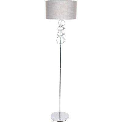 Gabriella Diamonte Twist Floor Lamp 1 Light Silver With Grey Shade