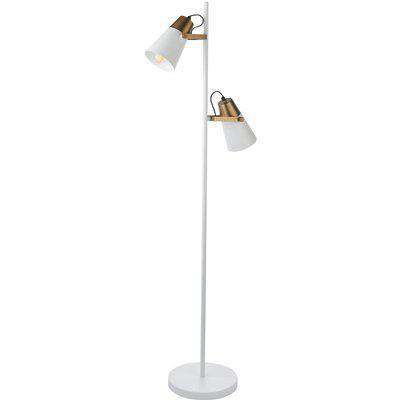 Gerik 2 Light White & Brass Floor Lamp