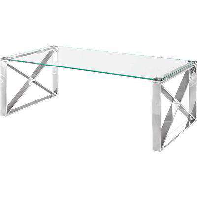 Maxi Polished Chrome and Glass Side Table