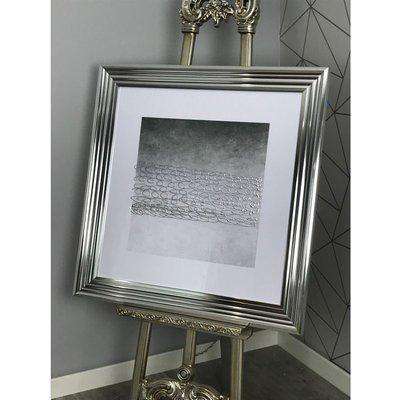 Misty Abstract 1 Wall Art with Silver Frame 87x87cm