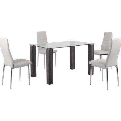 Saturn Dining Set with Grey Dining Chairs