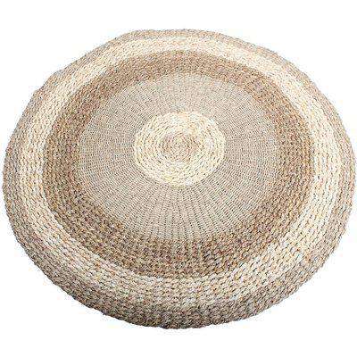 Woven Seagrass And Corn Husk Leaf Round Rug