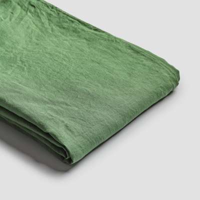 Piglet Forest Green Linen Flat Sheet Size King