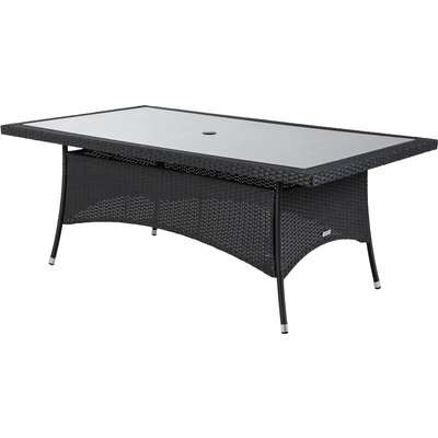 6 Seat Rattan Garden Dining Set With Large Rectangular Table in Grey With - Cambridge - Rattan Direct
