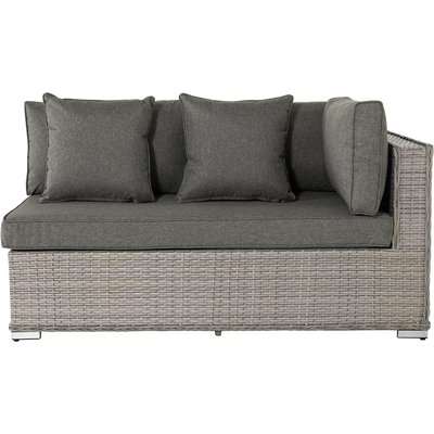 Rattan Garden Day Bed Sofa Left As You Sit in Grey - Monaco - Rattan Direct