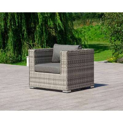Rattan Garden Armchair in Grey - Ascot - Rattan Direct