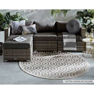 Rattan Garden Corner Sofa Set in Grey - 4 Piece - Florida - Rattan Direct