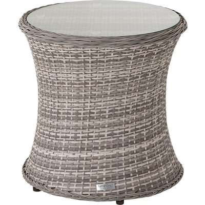 Rattan Garden Tall Round Side Table in Grey - Rattan Direct