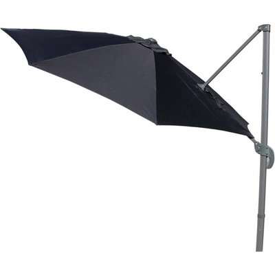 Rotating Cantilever Parasol in Black - No Base - Rattan Direct